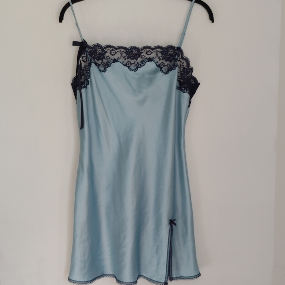 Victoria's Secret Blue Lace Trim Mini Dress